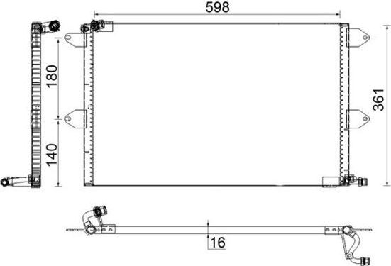 Радиатор кондиционера (конденсатор) Mahle Behr для SEAT Inca I 1995-2003. Артикул AC 171 001S