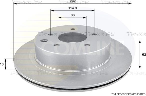 Тормозной диск Comline COATED задний для Nissan Qashqai I 2007-2013. Артикул ADC0272V
