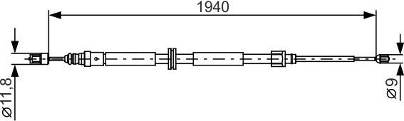 Трос ручника (тросик ручного тормоза) Bosch. Артикул 1 987 482 325