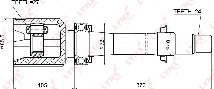 Шрус внутренний (граната) LYNXauto. Артикул CI-3716