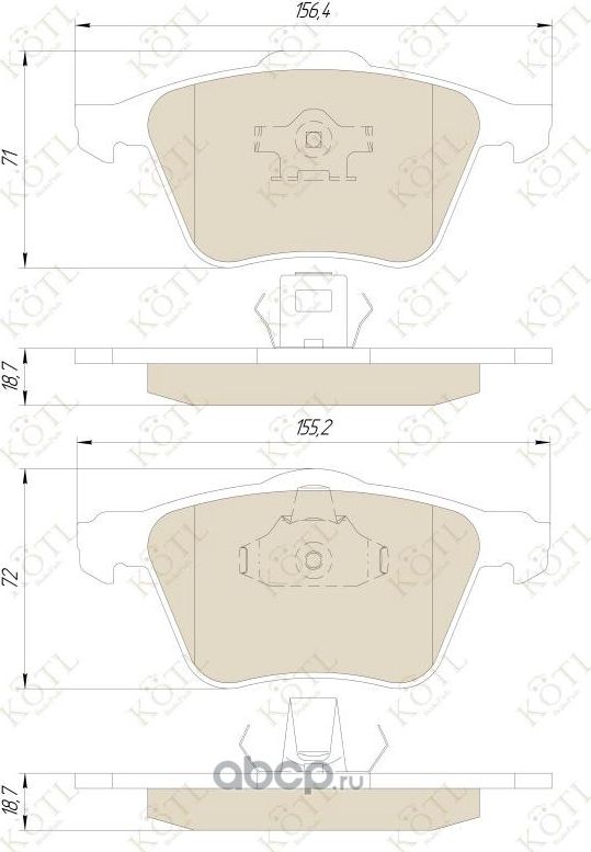 Колодки тормозные дисковые передние к-т VOLVO S60/V70/S80/XC70/XC90 98- (Kotl) Kotl. Артикул 1576kt