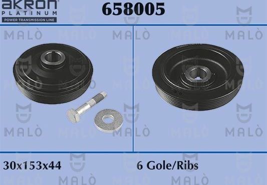 Шкив коленвала Malò. Артикул 658005