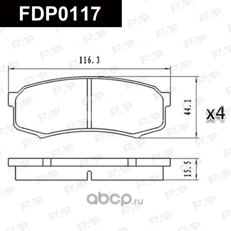 Колодки тормозные задние (FAP). Артикул FDP0117