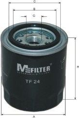 Масляный фильтр MFilter для Mitsubishi Colt VI (Z20/Z30) 2005-2012. Артикул TF 24