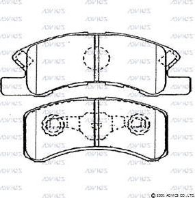 Тормозные колодки Advics передние для Daihatsu Trevis 2006-2011. Артикул SN875