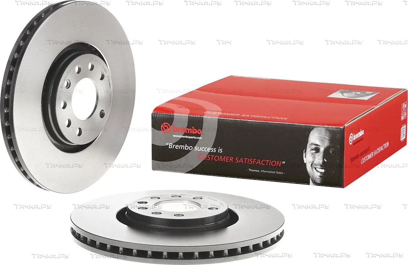 Тормозной диск Brembo PRIME LINE - UV Coated передний для Opel Astra H 2004-2010. Артикул 09.A454.11