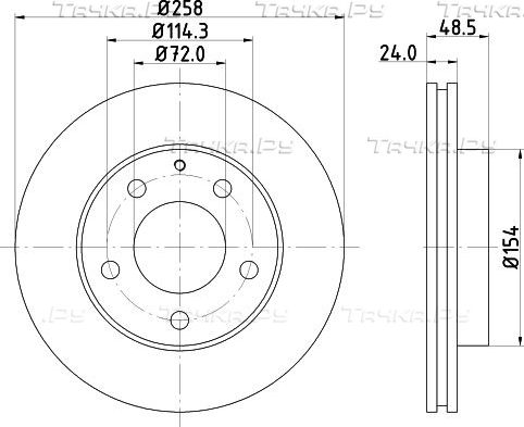 Тормозной диск Nisshinbo передний для Mazda Premacy I (CP) 1999-2005. Артикул ND5012