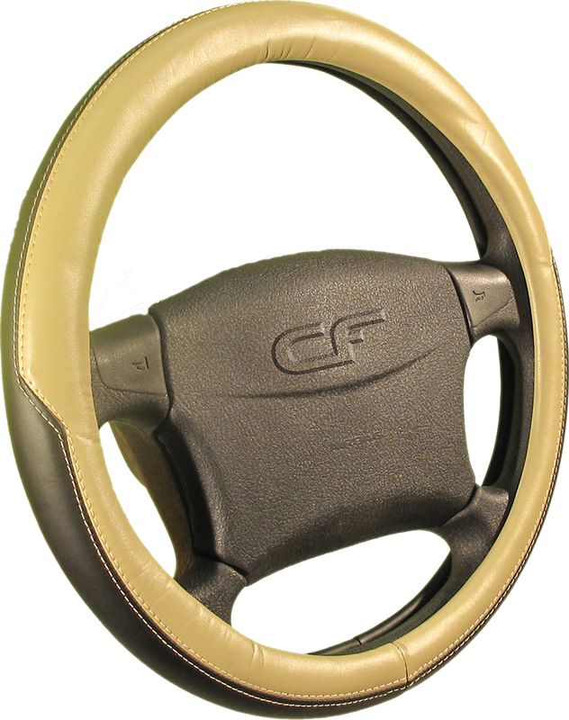 Оплётка на руль CarFashion City (размер M, экокожа, цвет ЧЕРНЫЙ/БЕЖЕВЫЙ/БЕЖЕВЫЙ). Артикул 31225