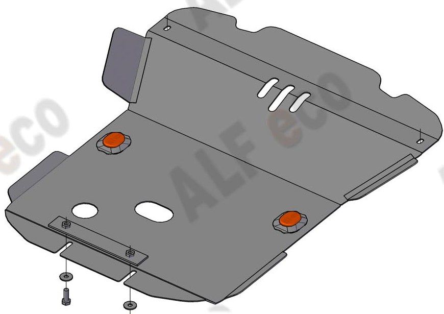 Защита алюминиевая Alfeco для картера SsangYong Rexton II Y250 2006-2012. Артикул ALF.21.05 AL4