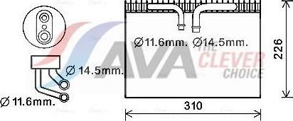 Испаритель кондиционера AVA (алюминий). Артикул SBV072