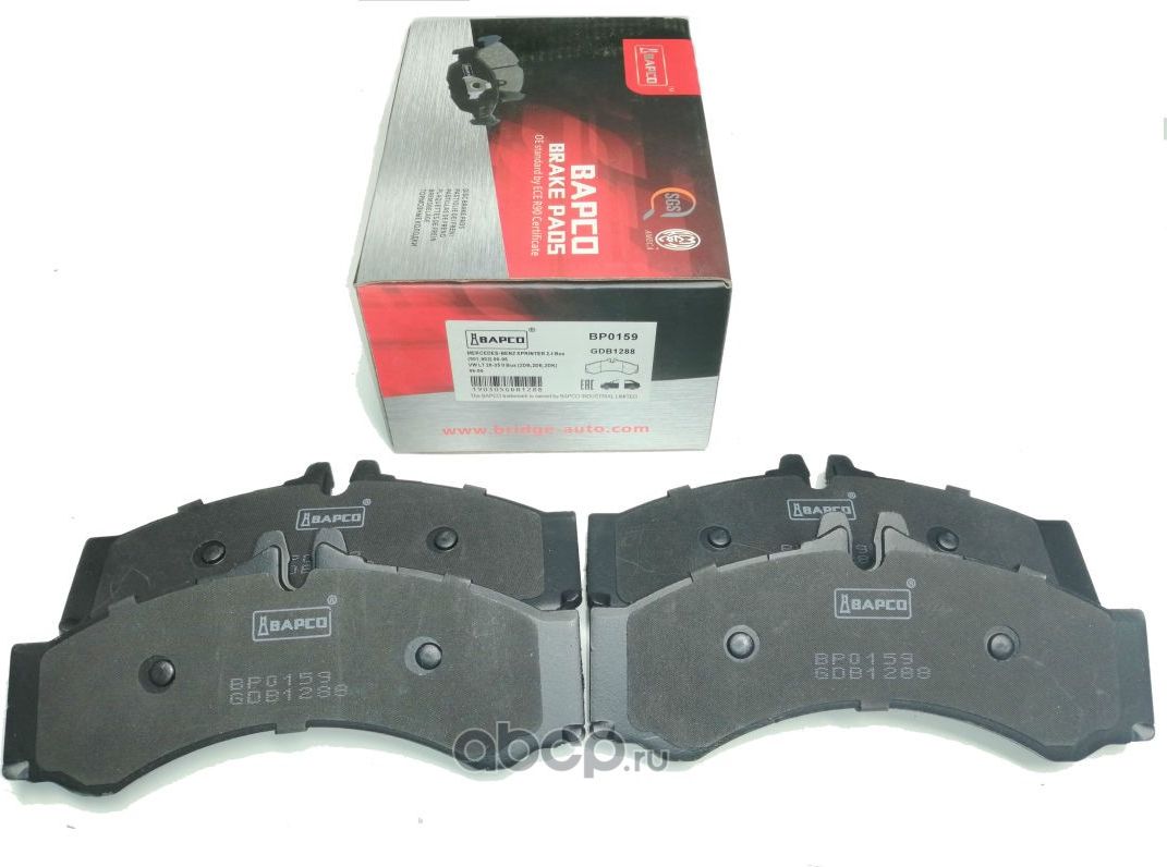 Колодки тормозные дисковые F&R MB SPRINTER (901, 902, 903) 00-06, (9 (Bapco) Bapco. Артикул BP0159