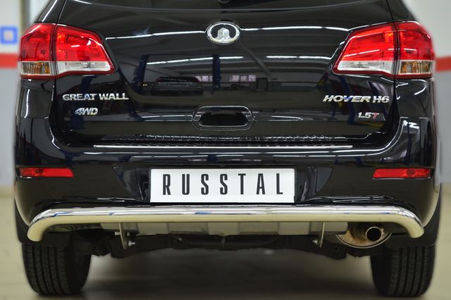 Защита RusStal заднего бампера d63 (секции) волна для Great Wall Hover H6 2013-2017. Артикул GH6Z-001632
