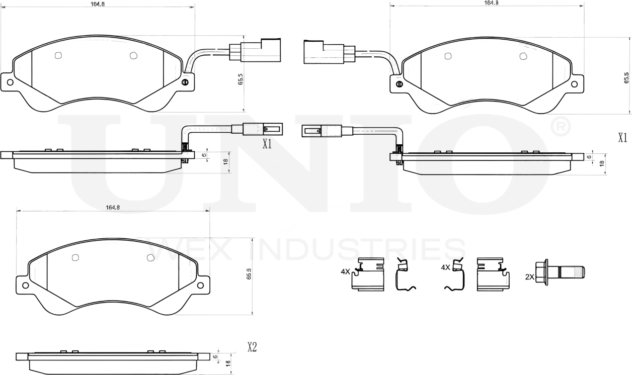 Колодки тормозные дисковые, комплект (Unio). Артикул BRP-20220