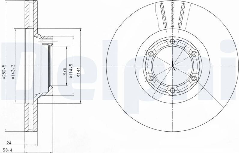 Тормозной диск Delphi. Артикул BG2284
