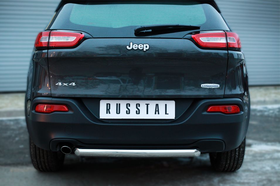 Защита RusStal заднего бампера d63 (дуга) для Jeep Cherokee KL 2014-2026. Артикул JCZ-001990