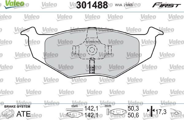 Тормозные колодки Valeo First. Артикул 301488