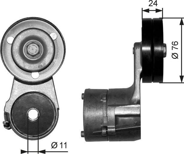 Натяжной ролик (натяжитель) приводного клинового зубчатого ремня Gates FleetRunner™ для Renault Premium I 2000-2006. Артикул T38562