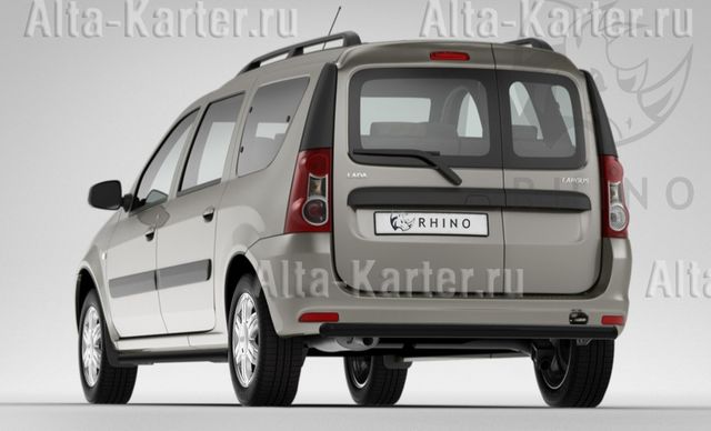 Защита RusStal заднего бампера d63 (дуга) для Lada Largus 2012-2026. Артикул LLZBR-002157CH