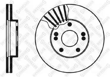 Тормозной диск Stellox передний для Renault Safrane I 1992-1997. Артикул 6020-3912V-SX