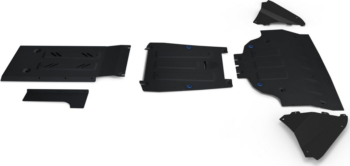 Защита Rival для радиатора, картера и КПП (черная) Genesis GV80 2020-2026. Артикул K333.2394.1