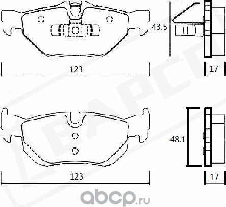 КОЛОДКИ ТОРМОЗНЫЕ ДИСКОВЫЕ ЗАДНИЕ, BP0317 (Bapco) Bapco. Артикул BP0317