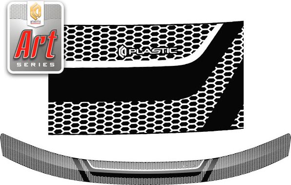 Дефлектор СА Пластик для капота (Серия Art белая) Renault Duster I 2010-2015. Артикул 2010011406843