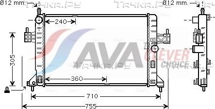 Радиатор охлаждения двигателя AVA ** CLEVER FIT ** для Chevrolet Corsa 2000-2002. Артикул OL2305