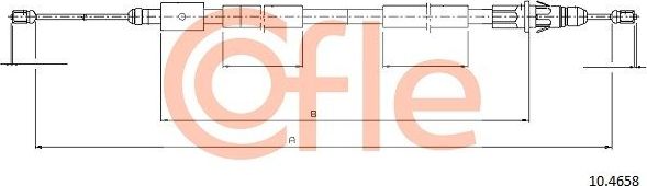 Трос ручника (тросик ручного тормоза) Cofle. Артикул 92.10.4658