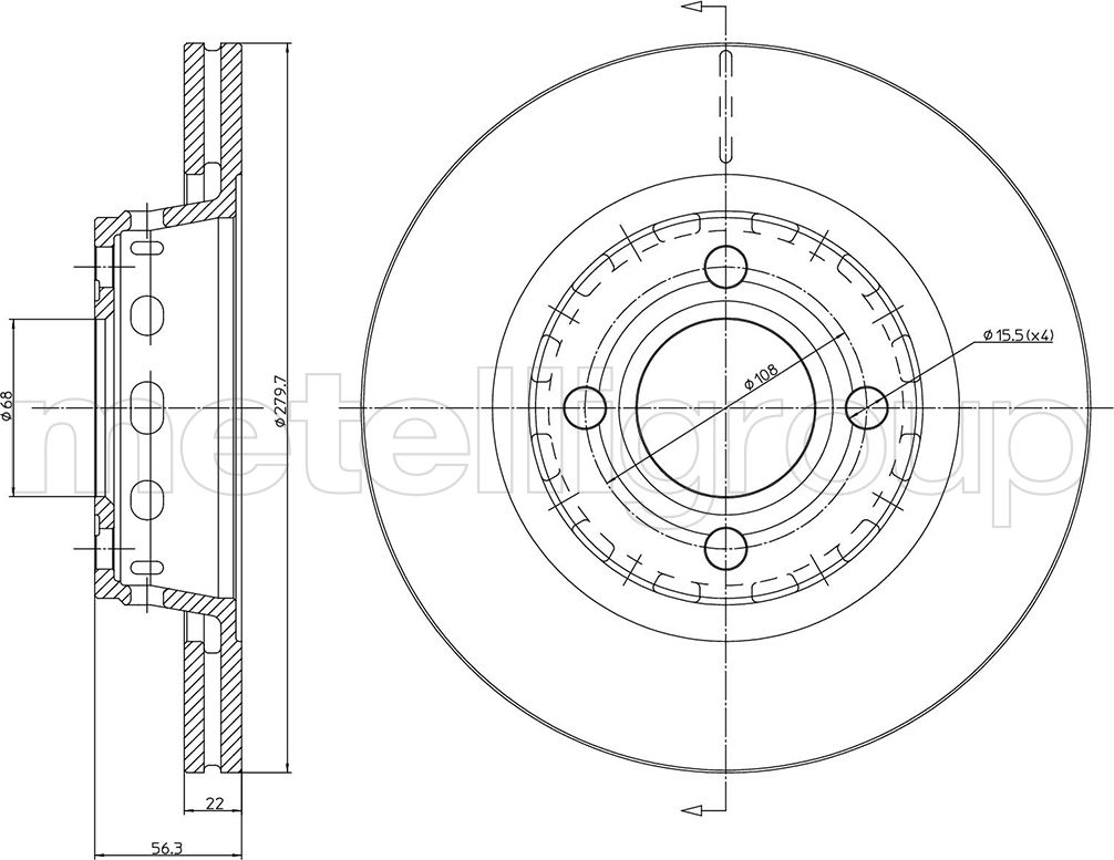 Тормозной диск Metelli. Артикул 23-0330