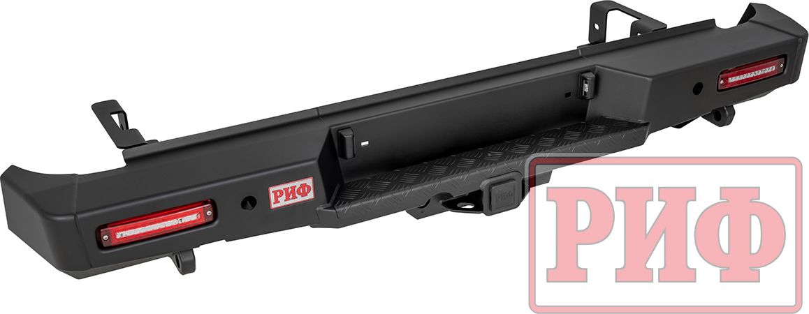 Бампер силовой РИФ задний с квадратом под фаркоп и фонарями для Changan Hunter Plus 2023-2026. Артикул RIFF70-21150