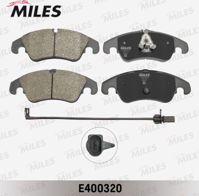 Тормозные колодки Miles (Low-Metallic) передние для Audi A7 I (4G) 2010-2018. Артикул E400320