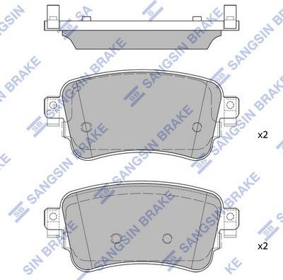 Тормозные колодки Sangsin Hi-Q задние для Citroen Jumpy III 2016-2026. Артикул SP4362