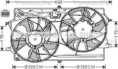 Вентилятор радиатора двигателя AVA. Артикул FD7505