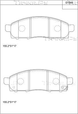 Тормозные колодки Asimco. Артикул KD1544