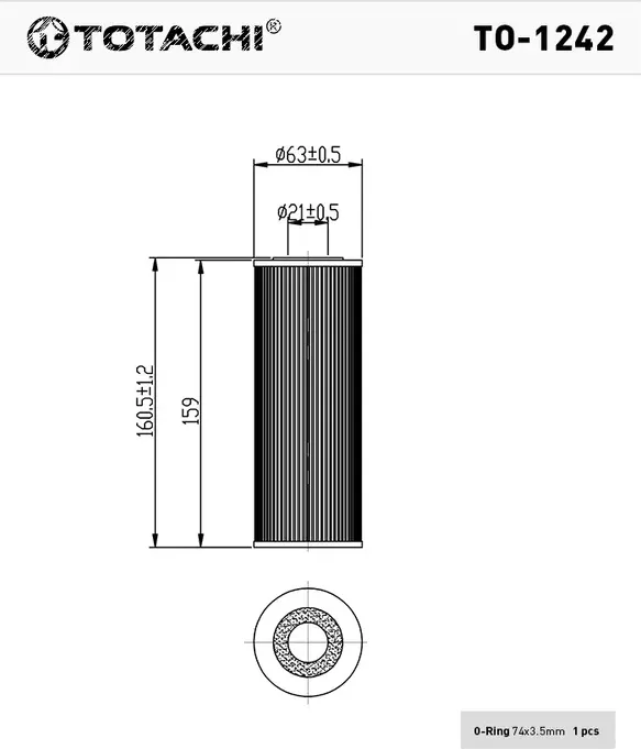 TOTACHI TO-1242 VIC O-9601 OEM 104 180 07 09 MANN HU 727/1x Totachi. Артикул TO1242