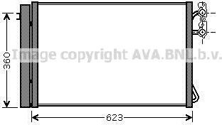Радиатор кондиционера (конденсатор) AVA (алюминий). Артикул BWA5295D
