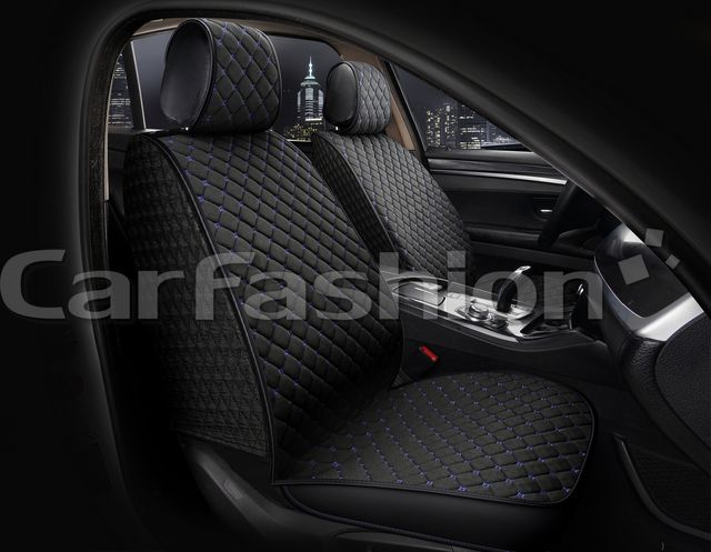 Накидки универсальные CarFashion Cube Front для авто, цвет Черный/Черный/Синий. Артикул 26168