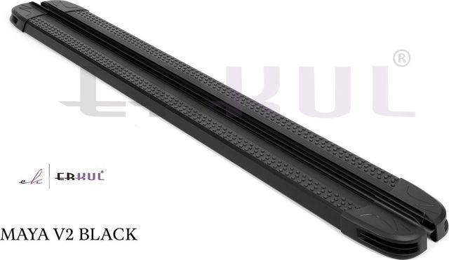 Пороги алюминиевые Maya V2 Black для Suzuki Vitara 2015-2024 ЧЕРНЫЕ. Артикул 29.MYM.03.16.V-2.S