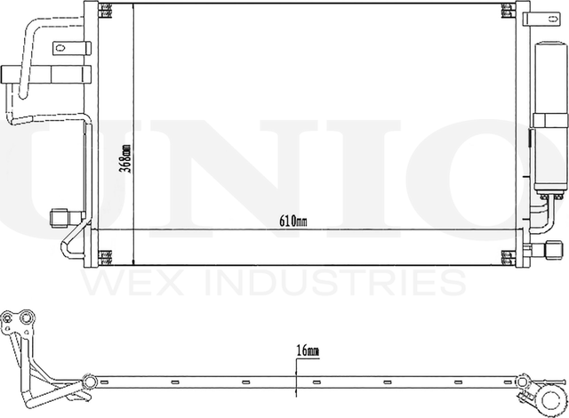 Радиатор кондиционера (Unio). Артикул RAD-30053