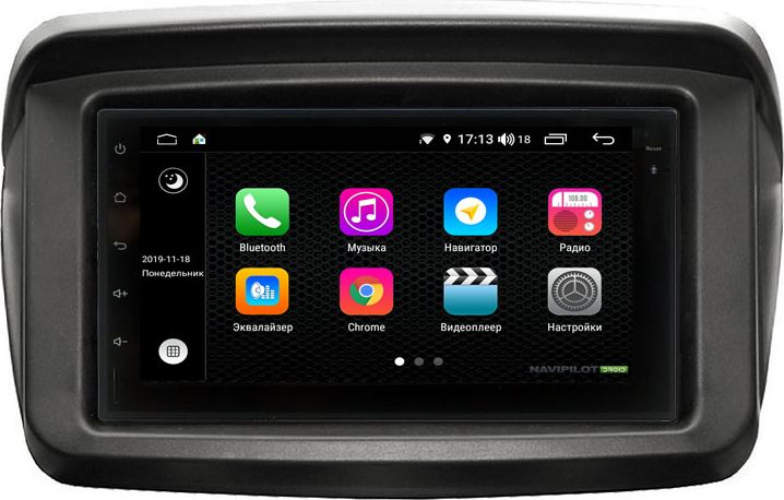 Установочный комплект: головное устройство NaviPilot 2DIN с экраном 7" FT Android 9, DSP, сенсорные кнопки для Mitsubishi L200 IV 2006-2015. Артикул NPD9L-WR-832-07 L200
