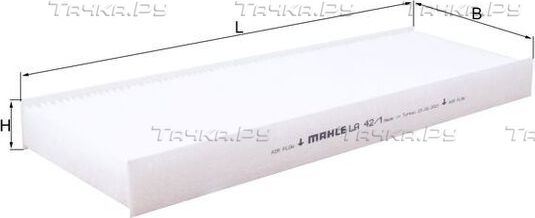 Салонный фильтр Mahle. Артикул LA 42/1