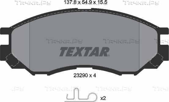 Тормозные колодки Textar передние для Mitsubishi Delica IV 1995-2002. Артикул 2329002