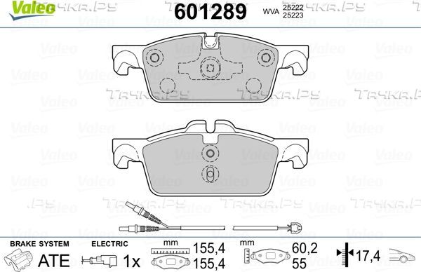 Тормозные колодки Valeo. Артикул 601289
