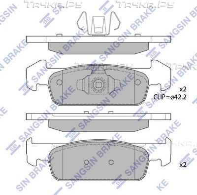 Тормозные колодки Sangsin Hi-Q передние для Renault Logan II 2011-2026. Артикул SP1786