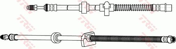 Тормозной шланг TRW задний левый для Citroen C5 II 2008-2017. Артикул PHB419