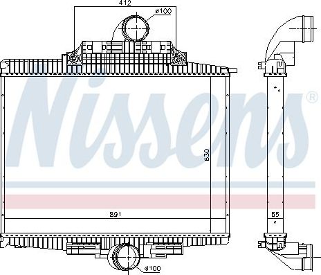 Интеркулер Nissens для Mercedes-Benz Axor 2004-2026. Артикул 97024