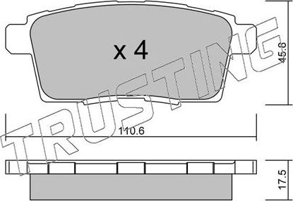 Тормозные колодки Trusting. Артикул 890.0