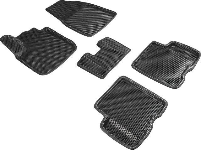 Коврики Seintex 3D EVA ромб для салона Renault Arkana I 2019-2026 ЧЕРНЫЕ. Артикул 95192