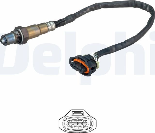 Лямбда-зонд (кислородный датчик) Delphi передний верхний для Opel Corsa C 2003-2009. Артикул ES20636-12B1