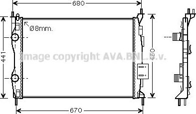 Радиатор охлаждения двигателя AVA для Nissan Qashqai I 2007-2013. Артикул DN2413